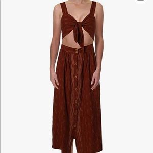 NWT Free People Womens Caldasi Cotton Printed Midi Dress